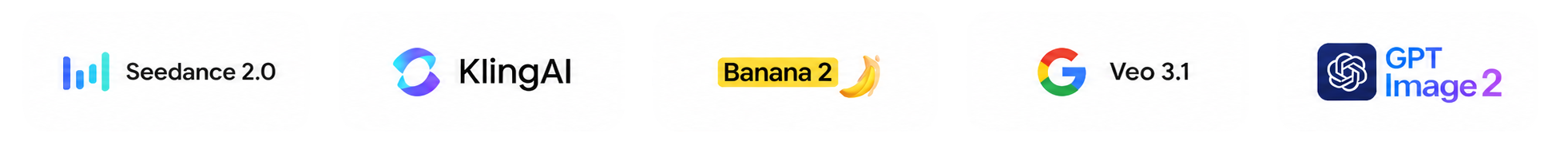 Seedance 2, Kling AI, Nano Banana, Veo 3.1, GPT Image 2